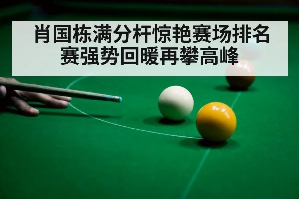 肖国栋满分杆惊艳赛场排名赛强势回暖再攀高峰
